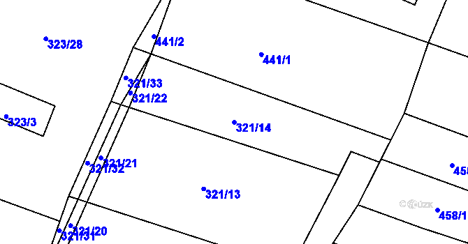 Parcela st. 321/14 v KÚ Novosedlice, Katastrální mapa