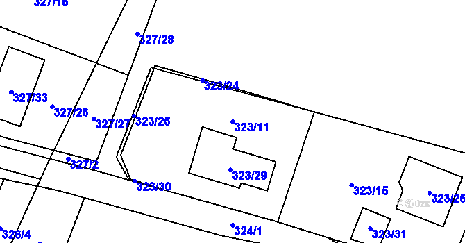 Parcela st. 323/11 v KÚ Novosedlice, Katastrální mapa