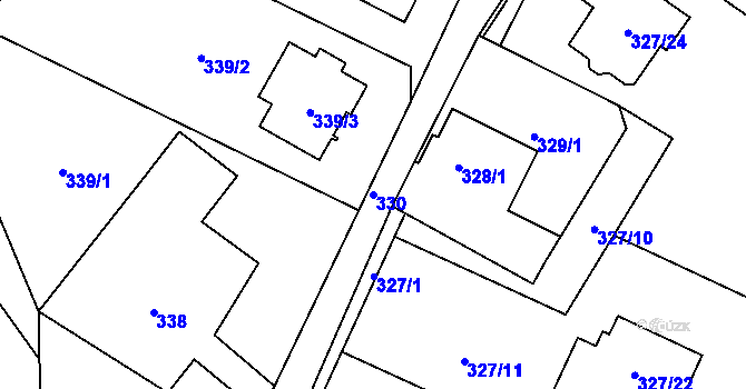 Parcela st. 330 v KÚ Novosedlice, Katastrální mapa