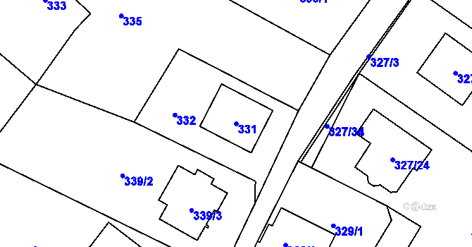 Parcela st. 331 v KÚ Novosedlice, Katastrální mapa