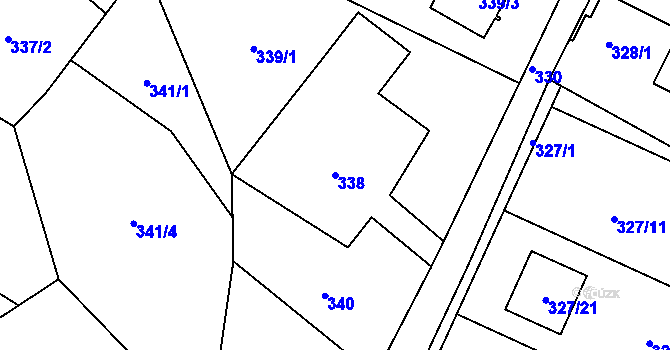 Parcela st. 338 v KÚ Novosedlice, Katastrální mapa
