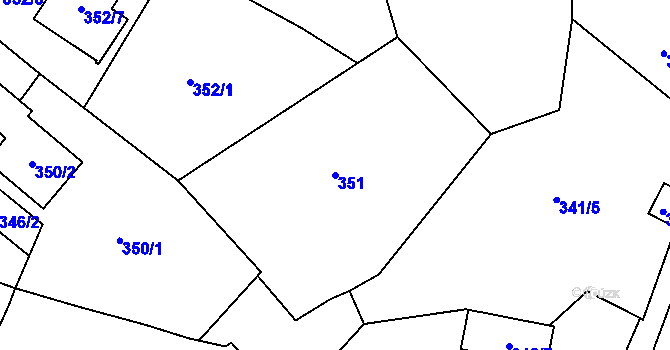 Parcela st. 351 v KÚ Novosedlice, Katastrální mapa