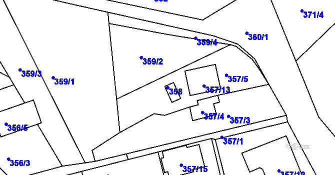 Parcela st. 358 v KÚ Novosedlice, Katastrální mapa