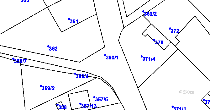 Parcela st. 360/1 v KÚ Novosedlice, Katastrální mapa