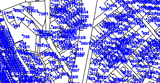 Parcela st. 366/1 v KÚ Novosedlice, Katastrální mapa