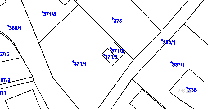 Parcela st. 371/3 v KÚ Novosedlice, Katastrální mapa