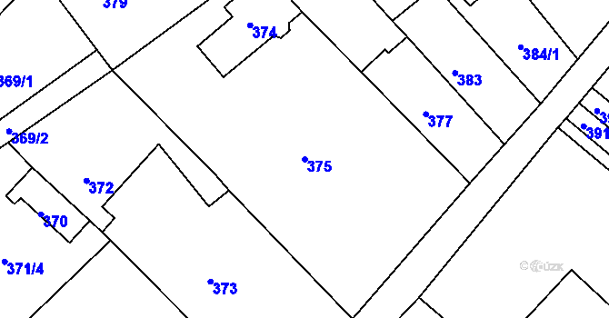 Parcela st. 375 v KÚ Novosedlice, Katastrální mapa