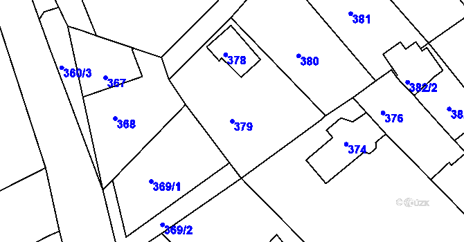 Parcela st. 379 v KÚ Novosedlice, Katastrální mapa