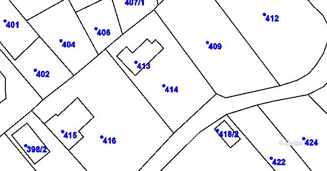 Parcela st. 414 v KÚ Novosedlice, Katastrální mapa