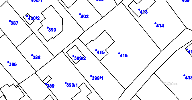Parcela st. 415 v KÚ Novosedlice, Katastrální mapa
