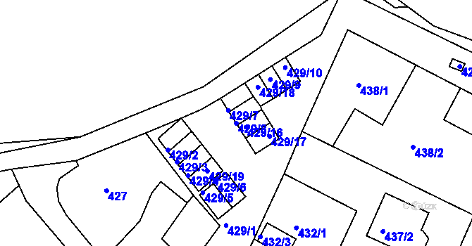 Parcela st. 429/8 v KÚ Novosedlice, Katastrální mapa