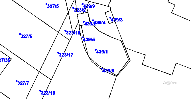 Parcela st. 439/1 v KÚ Novosedlice, Katastrální mapa