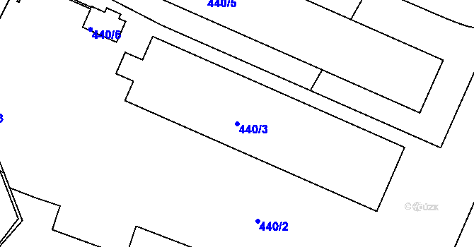 Parcela st. 440/3 v KÚ Novosedlice, Katastrální mapa