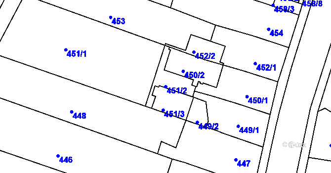 Parcela st. 451/2 v KÚ Novosedlice, Katastrální mapa