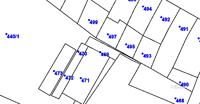 Parcela st. 469 v KÚ Novosedlice, Katastrální mapa