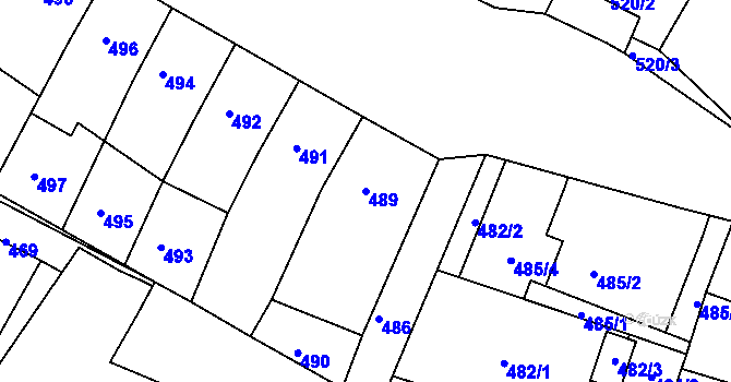 Parcela st. 489 v KÚ Novosedlice, Katastrální mapa