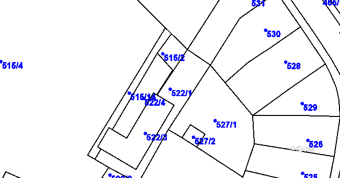 Parcela st. 522/1 v KÚ Novosedlice, Katastrální mapa