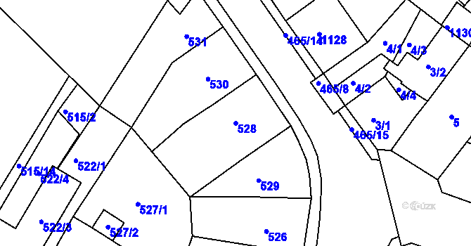 Parcela st. 528 v KÚ Novosedlice, Katastrální mapa
