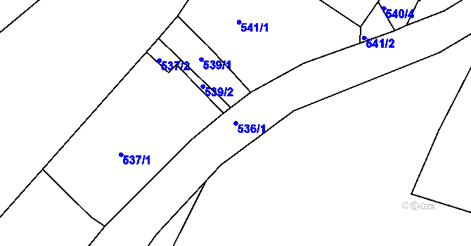 Parcela st. 536/1 v KÚ Novosedlice, Katastrální mapa