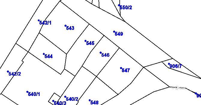 Parcela st. 546 v KÚ Novosedlice, Katastrální mapa