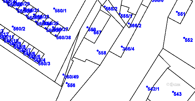 Parcela st. 558 v KÚ Novosedlice, Katastrální mapa