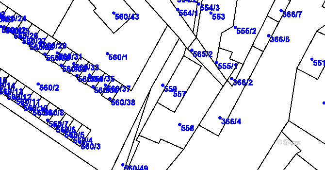 Parcela st. 559 v KÚ Novosedlice, Katastrální mapa