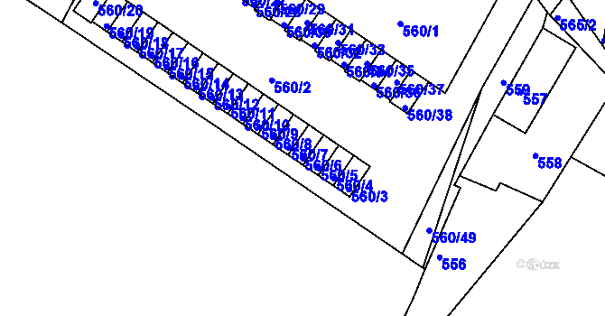 Parcela st. 560/6 v KÚ Novosedlice, Katastrální mapa