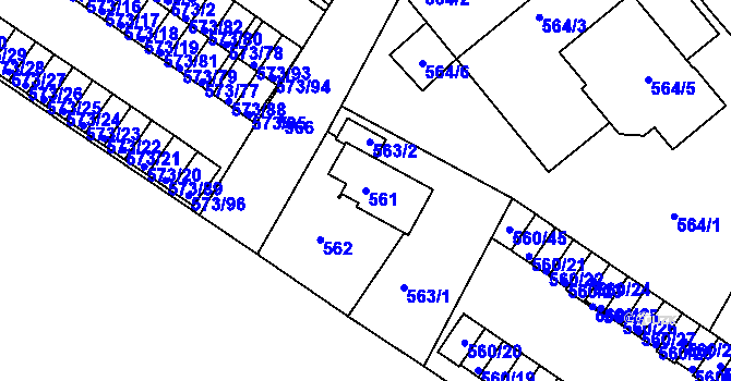 Parcela st. 561 v KÚ Novosedlice, Katastrální mapa