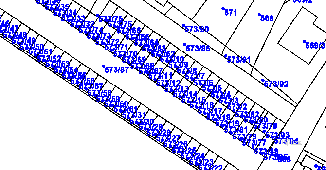 Parcela st. 573/13 v KÚ Novosedlice, Katastrální mapa
