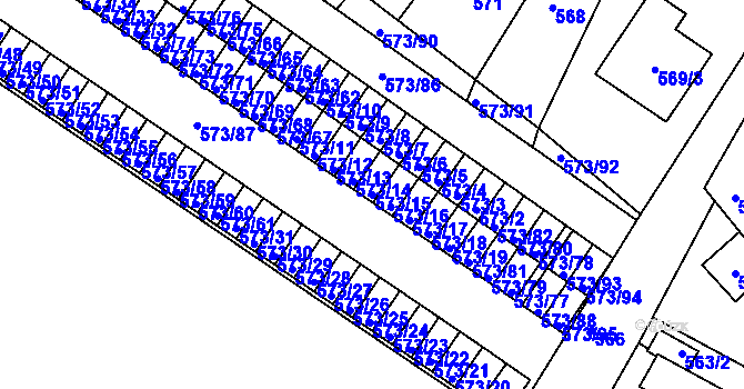Parcela st. 573/15 v KÚ Novosedlice, Katastrální mapa