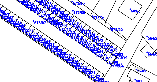 Parcela st. 573/17 v KÚ Novosedlice, Katastrální mapa