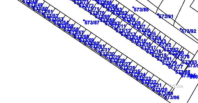 Parcela st. 573/30 v KÚ Novosedlice, Katastrální mapa