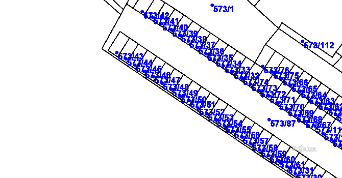 Parcela st. 573/49 v KÚ Novosedlice, Katastrální mapa