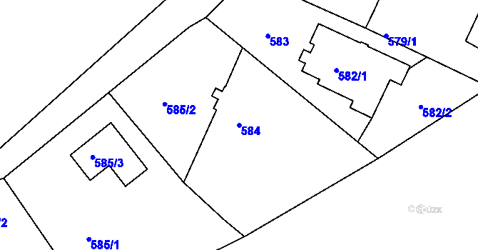 Parcela st. 584 v KÚ Novosedlice, Katastrální mapa