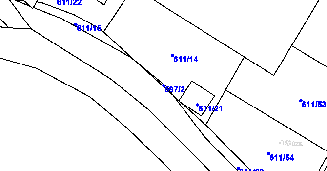 Parcela st. 597/2 v KÚ Novosedlice, Katastrální mapa