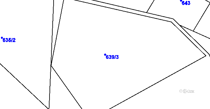 Parcela st. 639/3 v KÚ Novosedlice, Katastrální mapa