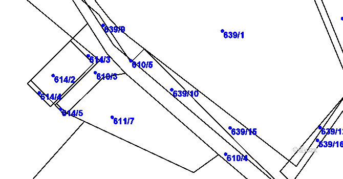 Parcela st. 639/10 v KÚ Novosedlice, Katastrální mapa