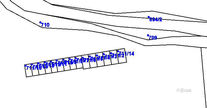 Parcela st. 711/3 v KÚ Novosedlice, Katastrální mapa