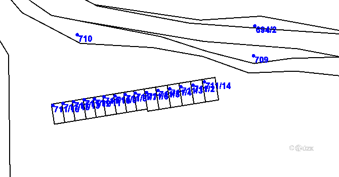 Parcela st. 711/4 v KÚ Novosedlice, Katastrální mapa