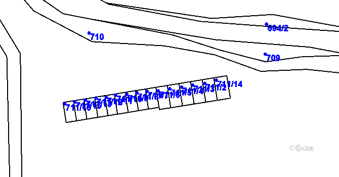 Parcela st. 711/5 v KÚ Novosedlice, Katastrální mapa