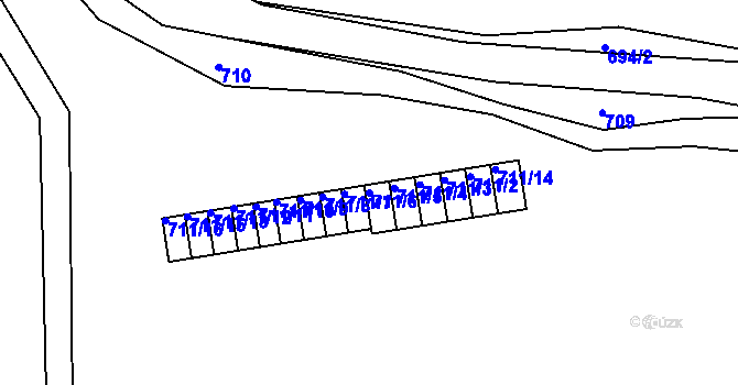 Parcela st. 711/6 v KÚ Novosedlice, Katastrální mapa