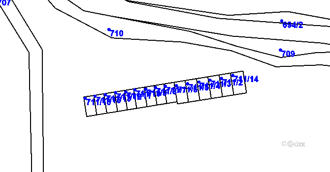 Parcela st. 711/7 v KÚ Novosedlice, Katastrální mapa
