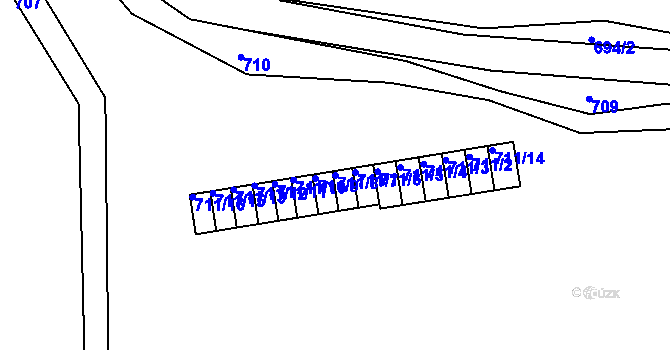 Parcela st. 711/8 v KÚ Novosedlice, Katastrální mapa