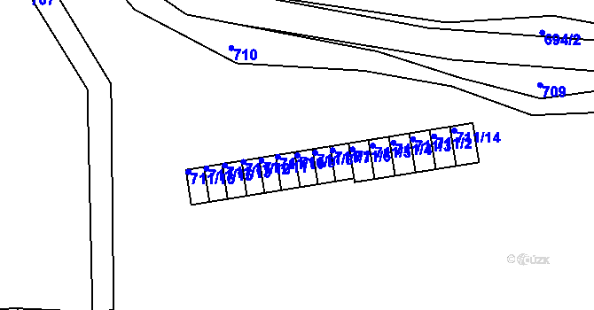 Parcela st. 711/9 v KÚ Novosedlice, Katastrální mapa
