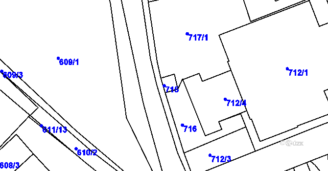 Parcela st. 715 v KÚ Novosedlice, Katastrální mapa