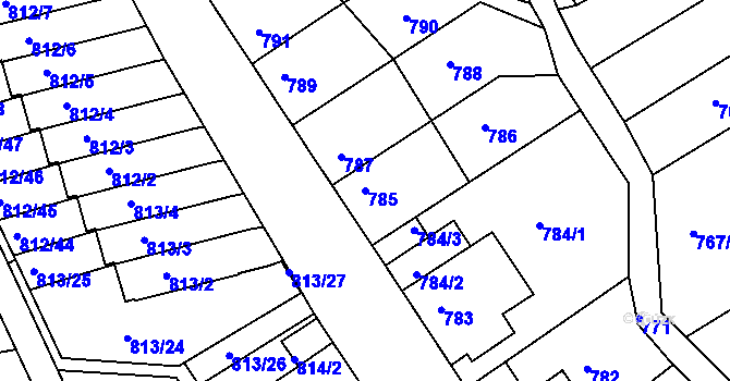 Parcela st. 785 v KÚ Novosedlice, Katastrální mapa