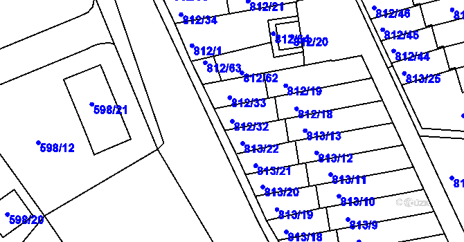 Parcela st. 812/32 v KÚ Novosedlice, Katastrální mapa