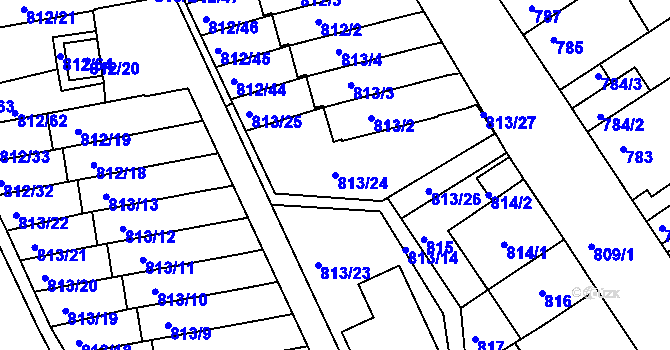 Parcela st. 813/24 v KÚ Novosedlice, Katastrální mapa