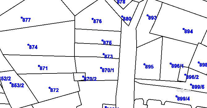 Parcela st. 873 v KÚ Novosedlice, Katastrální mapa