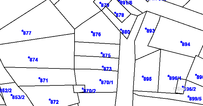 Parcela st. 875 v KÚ Novosedlice, Katastrální mapa